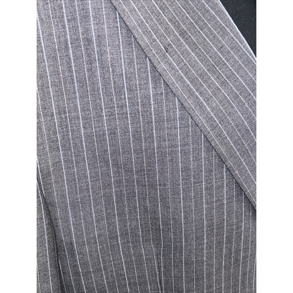Hart Schaffer Marx "Gold" Light Blue Pinstriped Gray Blazer For Belk 44R - Picture 2 of 16